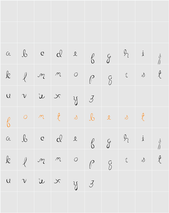 Little Bliss Character Map