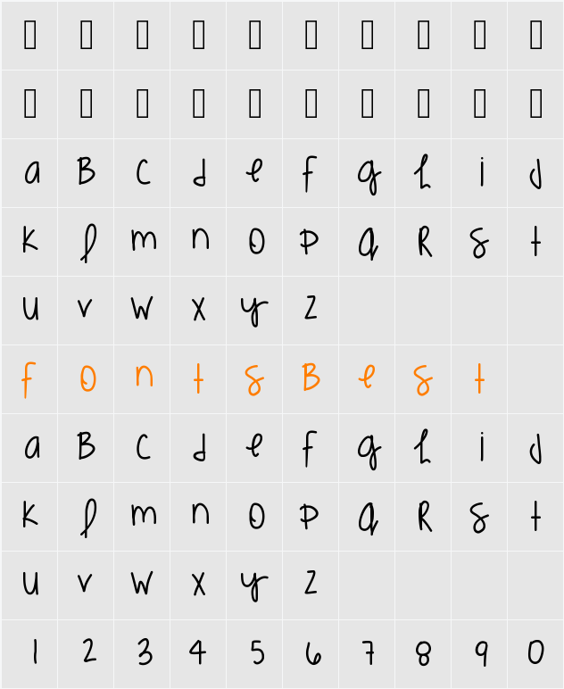 KimmiesHand Character Map
