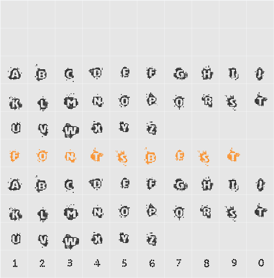VTKS CHIP SET Character Map