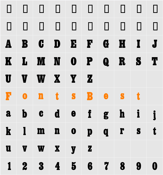 EggerSmallDB Character Map