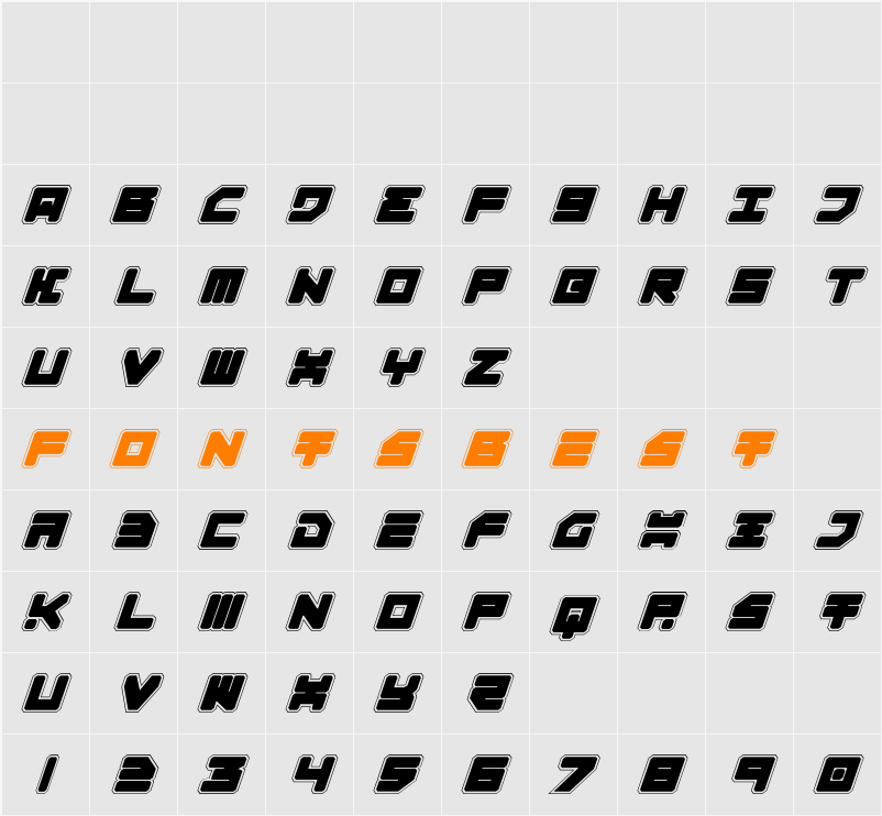 Omega-3 Pro Italic Character Map