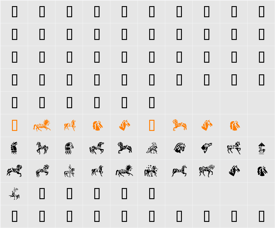 GE Carousel Horses Character Map
