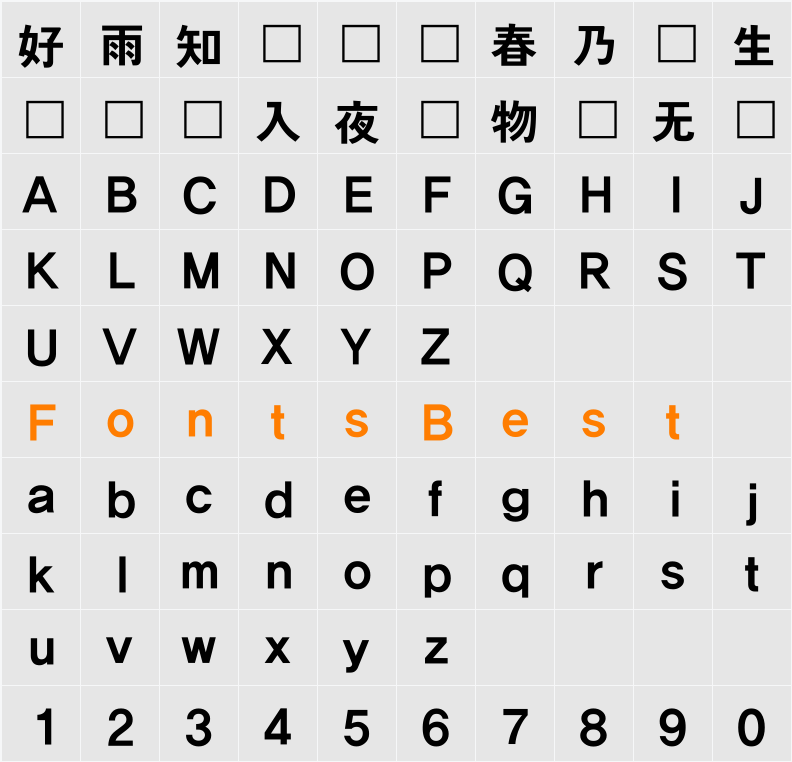 YDIYGO350 Character Map