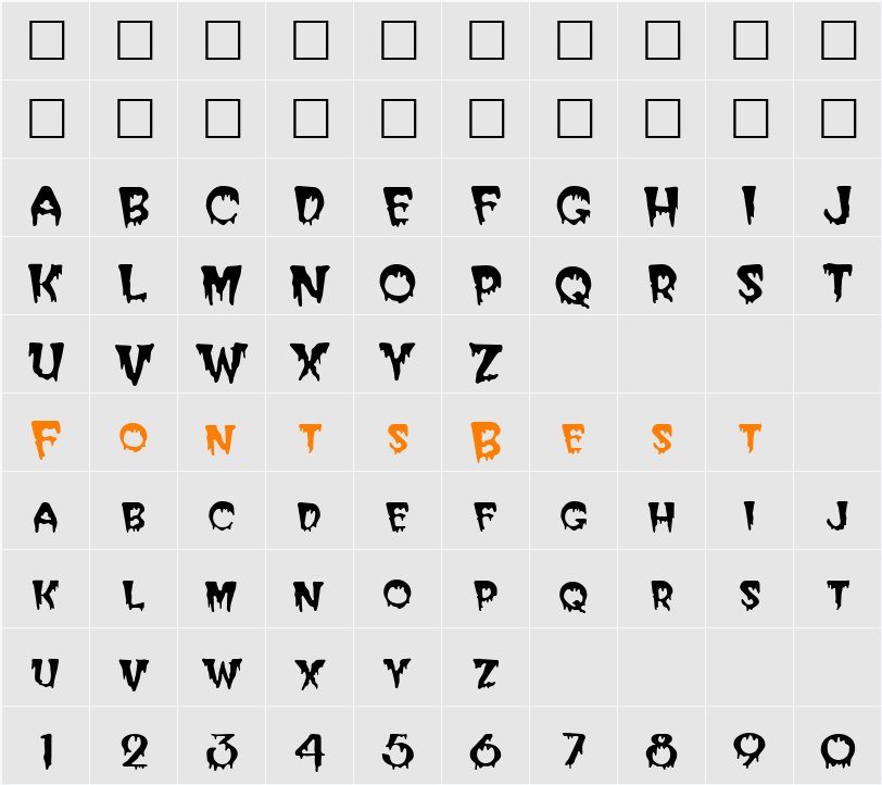 921-CAI978 Character Map