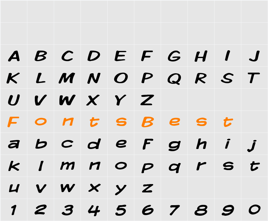 Komika Display Wide Character Map