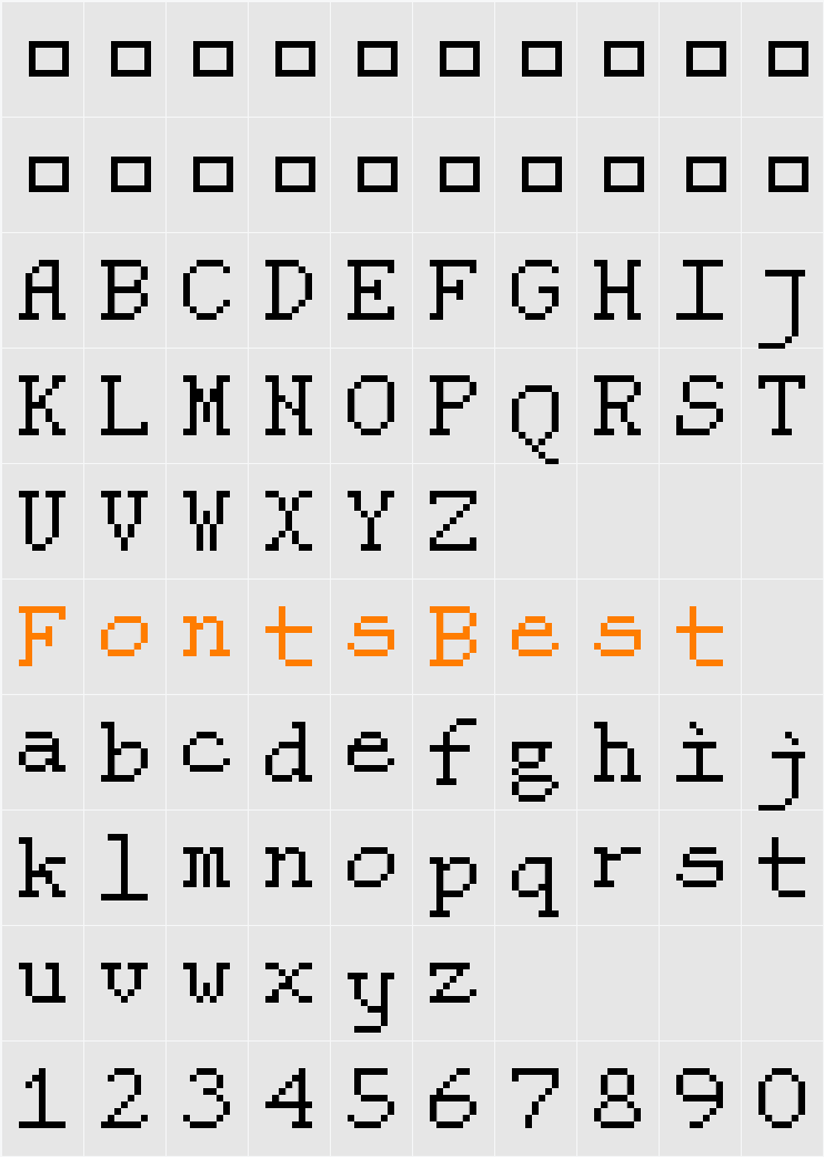 serif_v01 Character Map