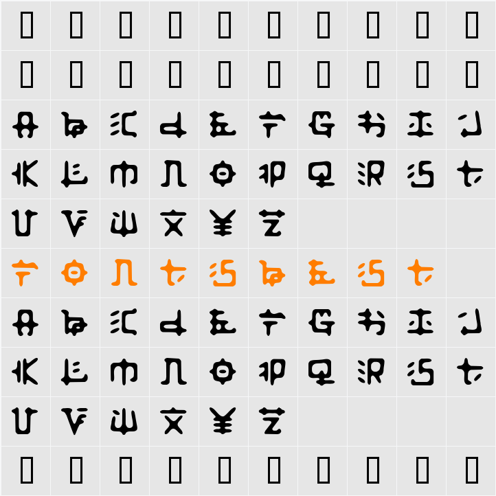 Zaibatsu Character Map