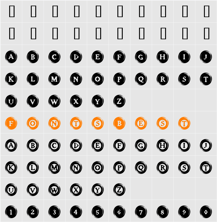 Elevator Buttons Character Map