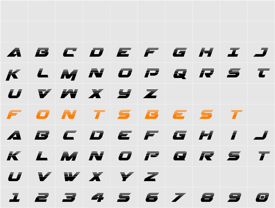 Gemina 2 Halftone Italic Character Map