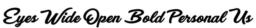 Eyes Wide Open Bold Personal Us Font Image