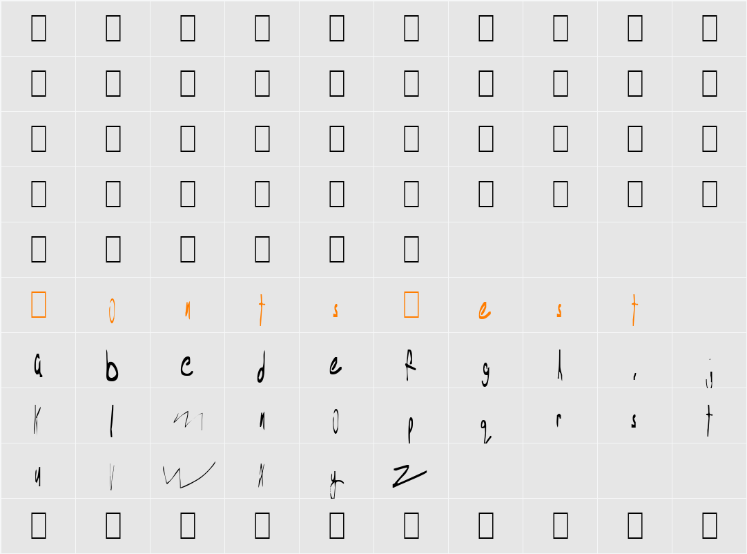Poo Character Map