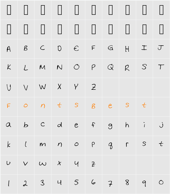Letters From Home Character Map