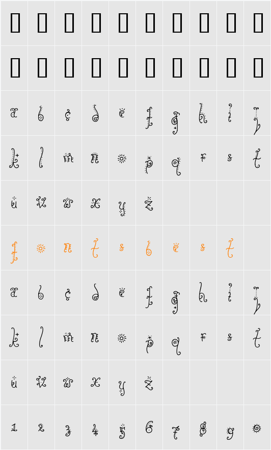 Sunflower Character Map
