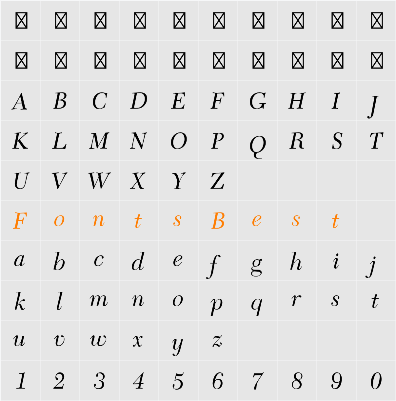 New Caledonia LT Std Character Map