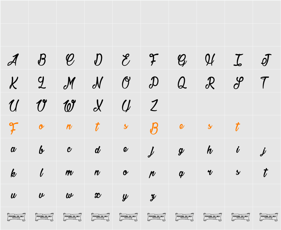 Jonquilles Character Map