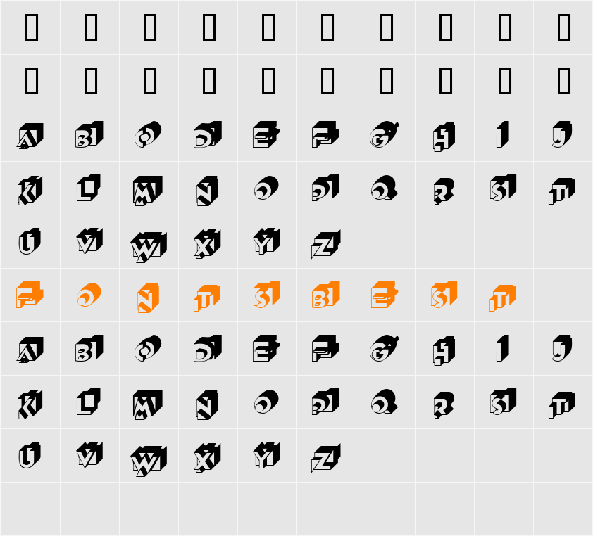 GE Dimensions Character Map