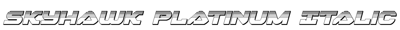 Skyhawk Platinum Italic Font Image