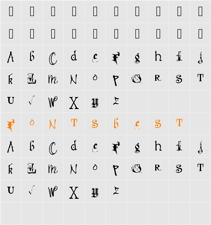 debmixedfancy Character Map