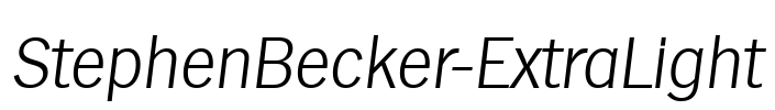 StephenBecker-ExtraLight Font Image