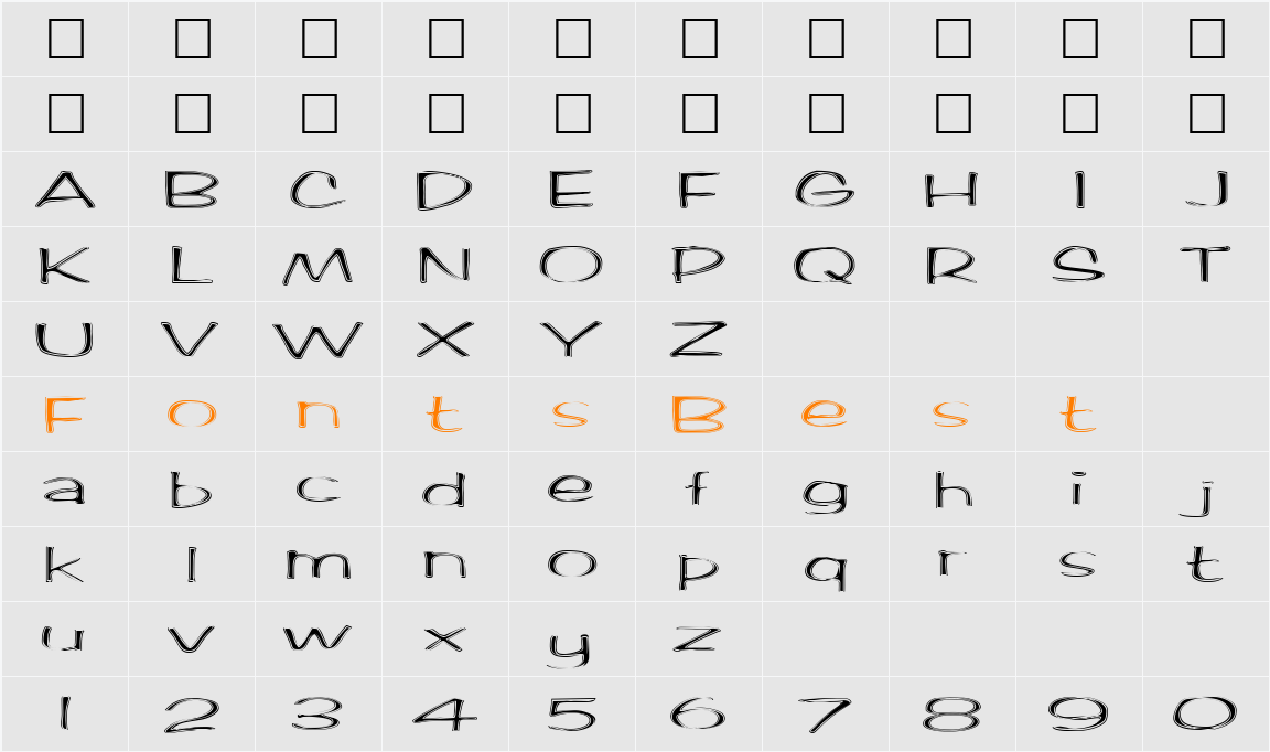FZ HAND 2 CONTOUR EX Character Map