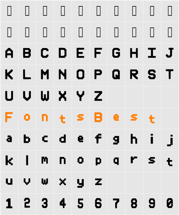 Pixle_Font Character Map