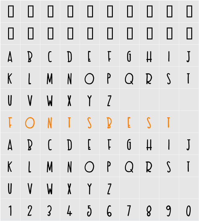 Texas Toast Character Map