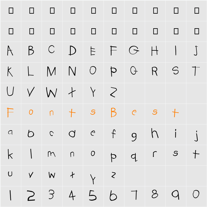 FZ HAND 22 Character Map