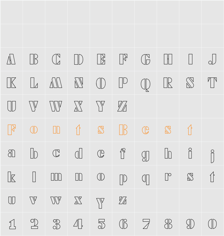 DekoblackOpen Character Map