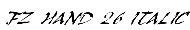 FZ HAND 26 ITALIC Font Image