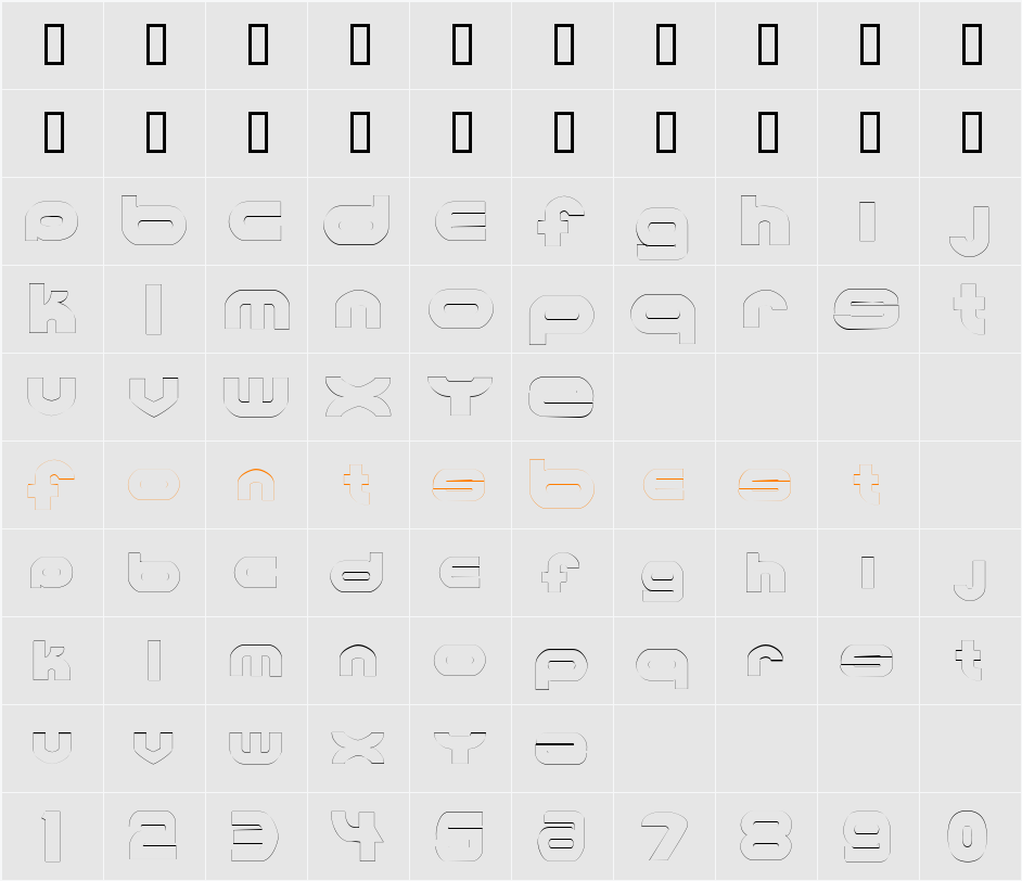MKUltraOutline Character Map