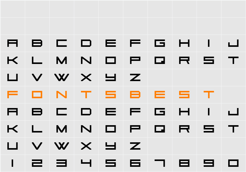 Square Sans Serif 7 Character Map