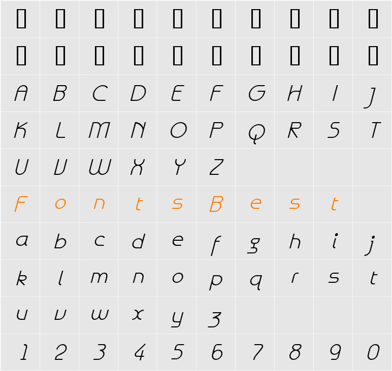 Galexica Character Map