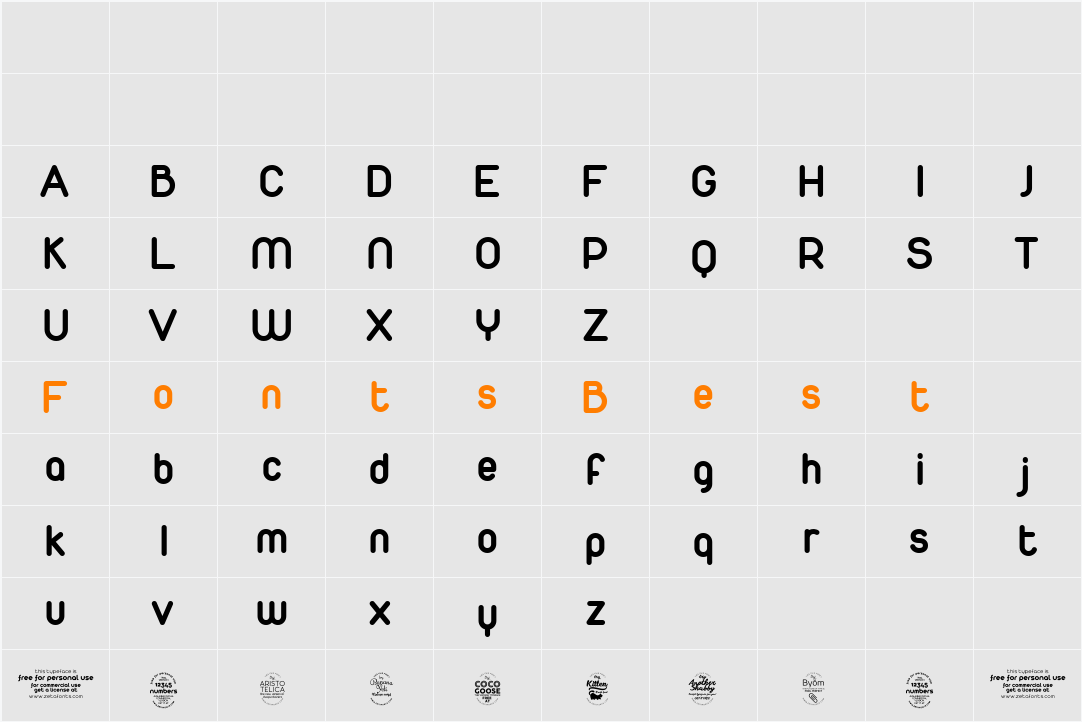 Duepuntozero Character Map
