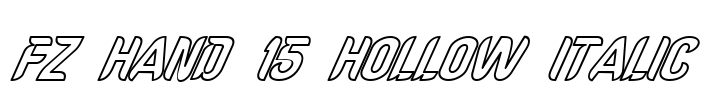 FZ HAND 15 HOLLOW ITALIC Font Image