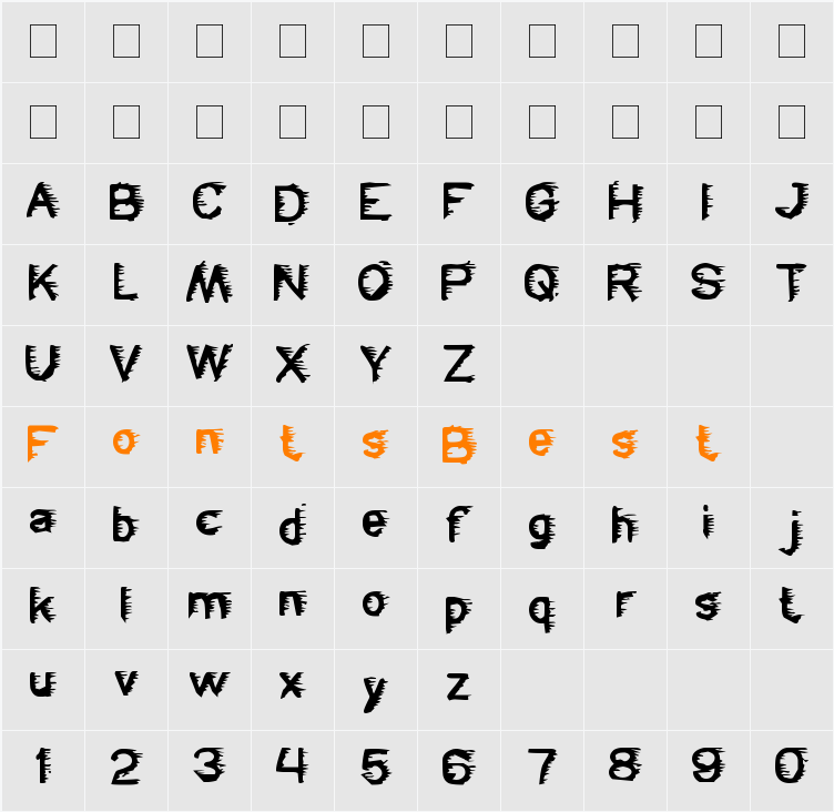 FREEZER Character Map