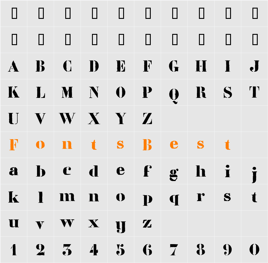LLLiberte Character Map