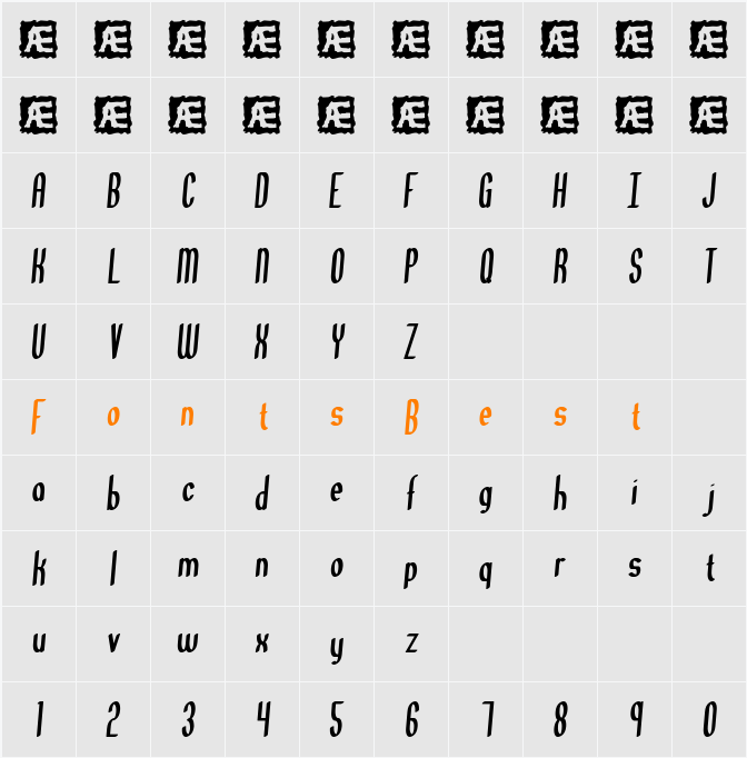 Great Heights BRK Character Map