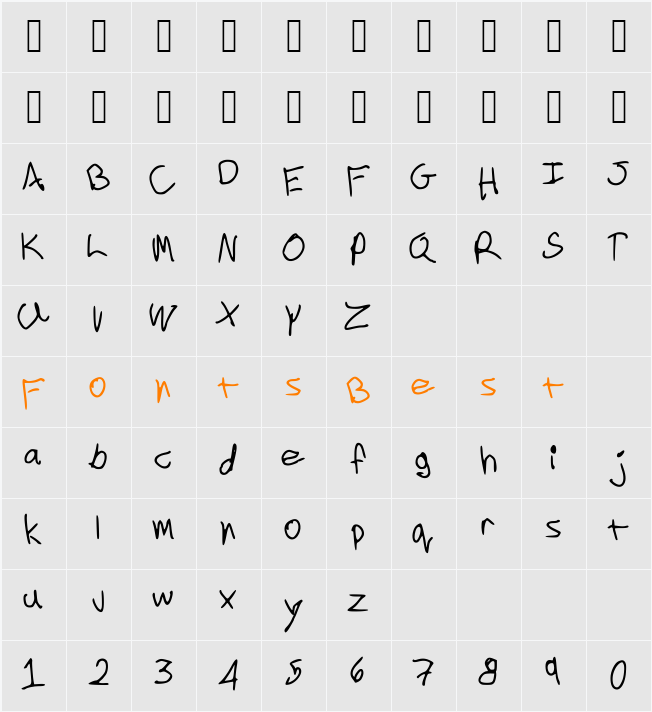 cookielove Character Map
