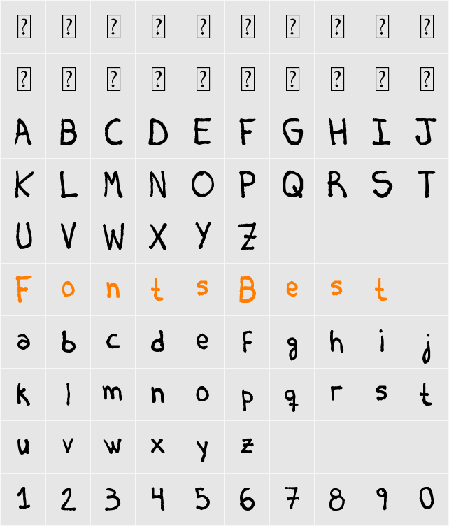 Briasco Rustic Character Map