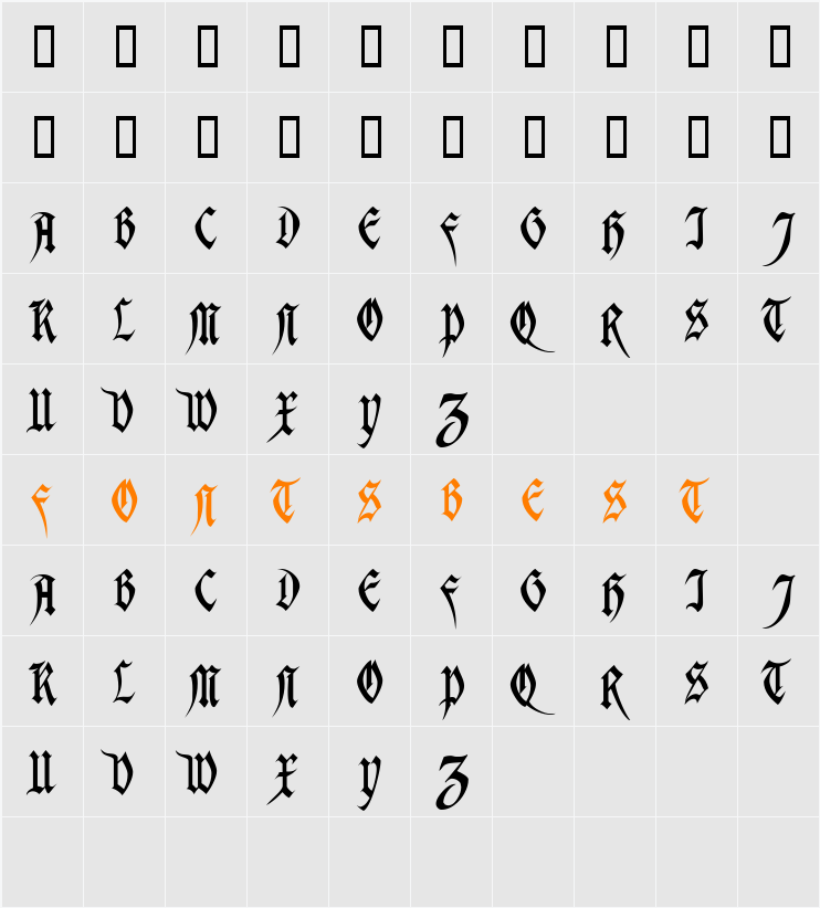 WadellCaps Character Map