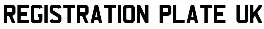 REGISTRATION PLATE UK Font Image