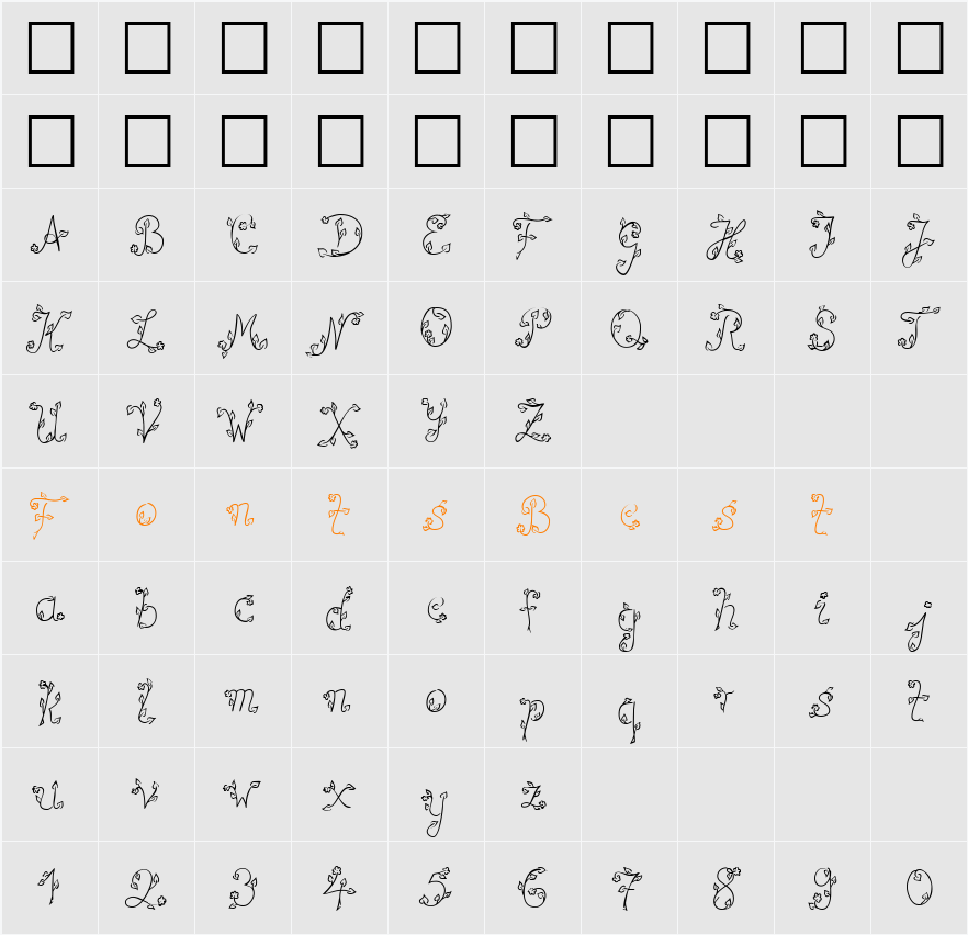 SP Blume DB Character Map