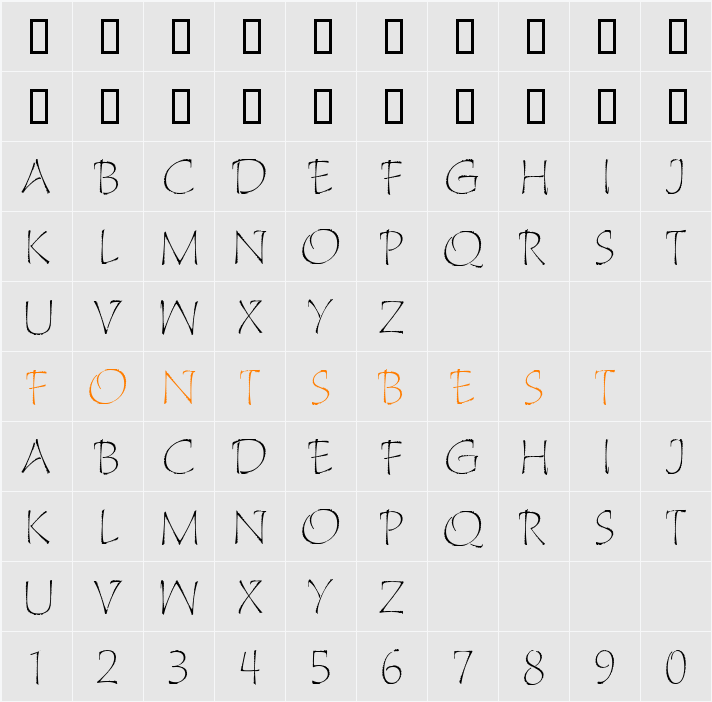 Katytude Plain Character Map