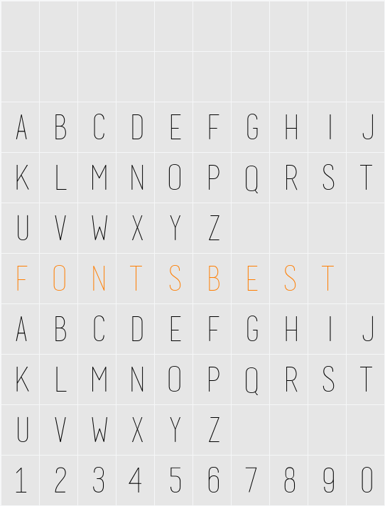 basic title font Character Map
