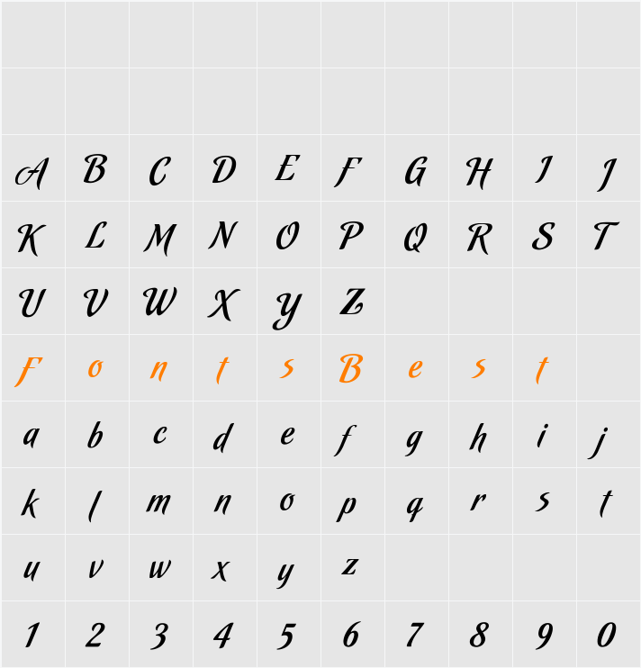 Malbeck Character Map