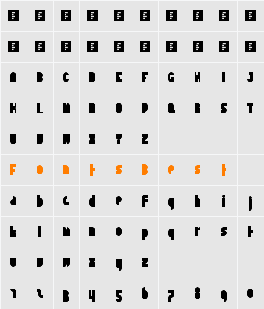 Tapedeck Bold Character Map