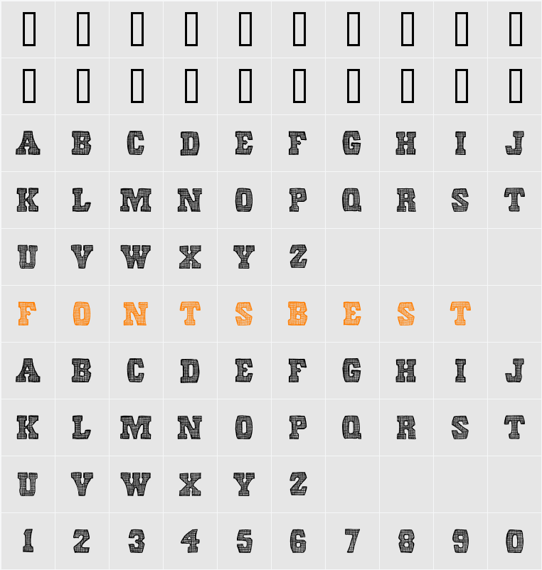 Screen Door Character Map