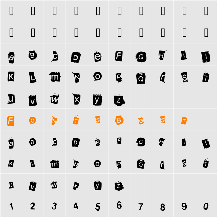 KrooKed Character Map