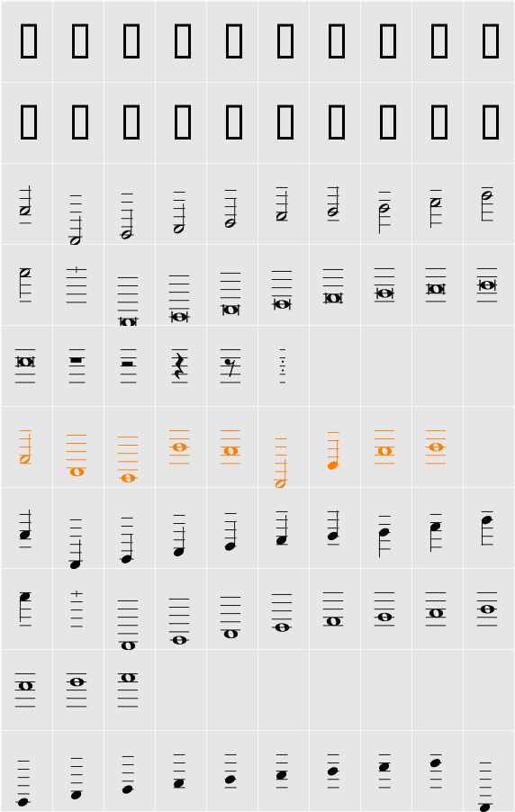 Hymnus FG Character Map