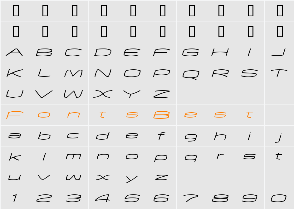 EXCEED Character Map